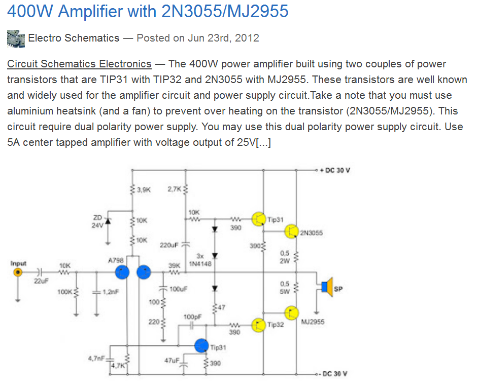 Diagram Power 400 Watt - Power Amplifier Circuit Can Deliver 400 Watts Stable O   utput Power - Diagram Power 400 Watt