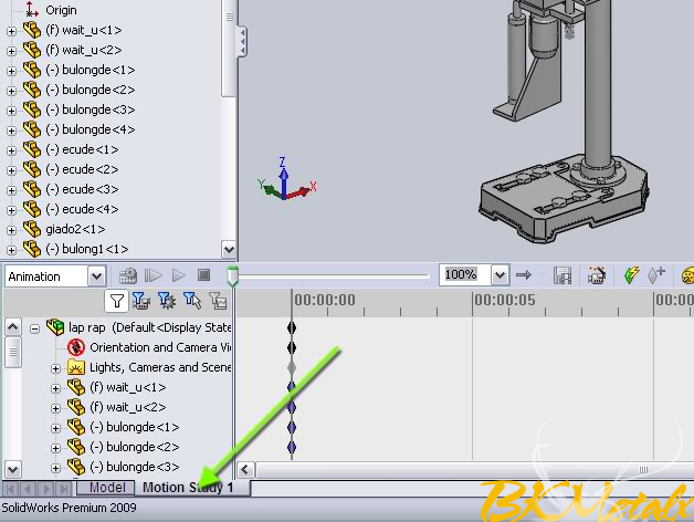 Phần mềm Thiết kế 3D : SolidWorks Motion Study