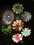 Kanzashi flower brooches