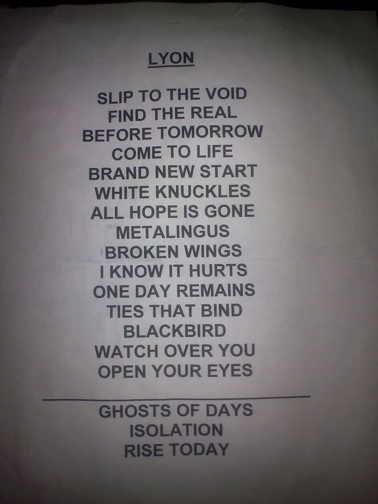 Alter Bridge's set list, Lyon, Oct 31 2011