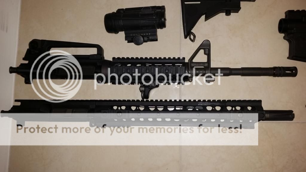 14.5in. and 13.7in. uppers 16in. OAL Colt barrels, KAC handguards