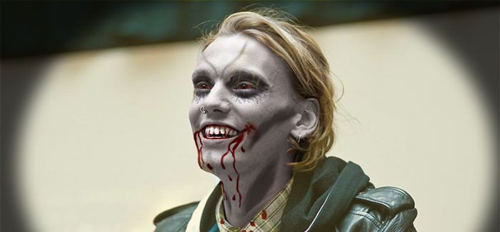 Malizioso montato Maschera Con Capelli Halloween Horror Costume