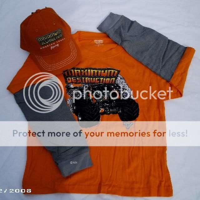 Monster Jam Truck T Shirt Cap Hat Maximum Destruction L