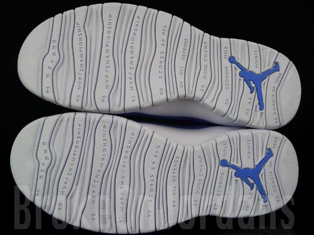   SAMPLE Retro 10 X PROMO sz 11 WHITE BLUE pantone pe quai 54 og  