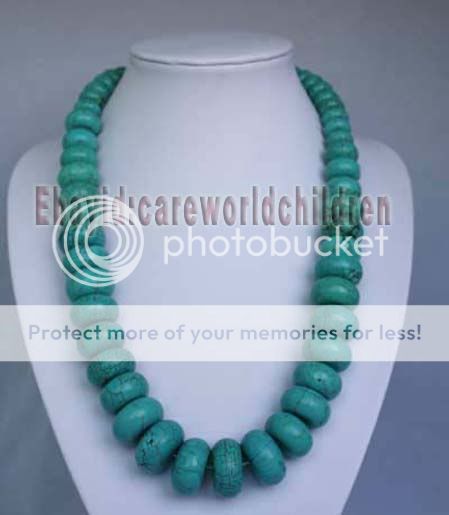 JL Gradually Abacus Turquoise Bead Necklace  