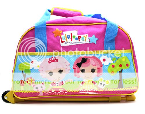New Lalaloopsy Pink Rolling Luggage Wheeled Travel Duffle Gym Bag